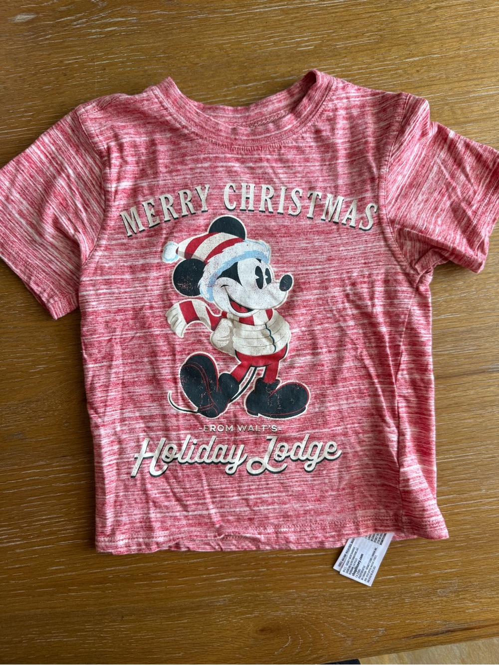 Disney Red Heathered Mickey 'Merry Christmas' Holiday Tee